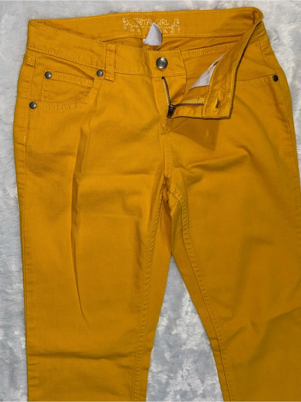 total girl Mustard Yellow Slim Straight Jeans
